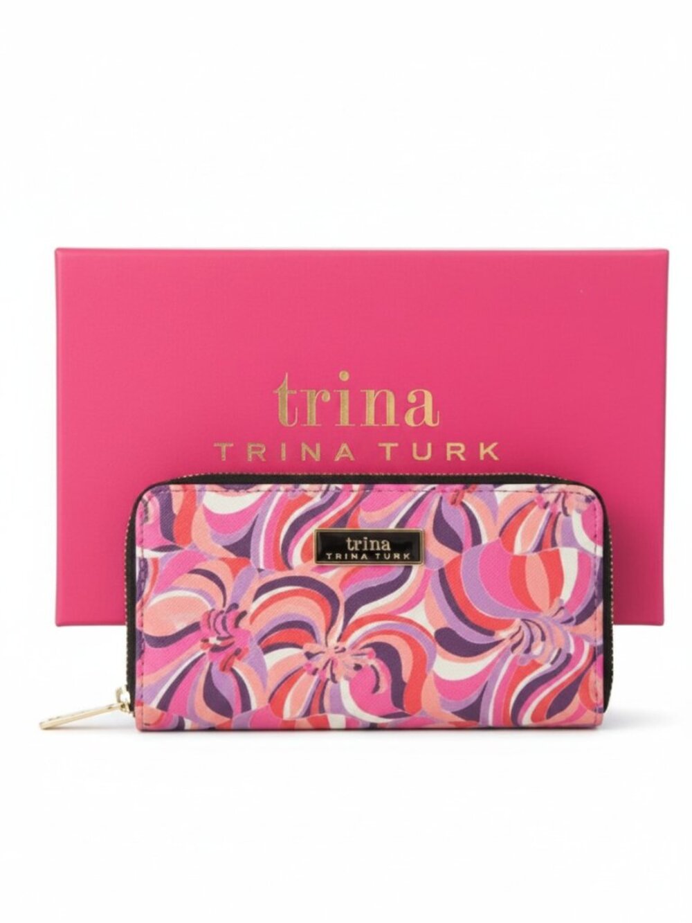 Trina Turk Sea Anemone Large Zip-Around Wallet NIB